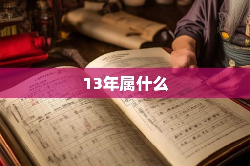 13年属什么
