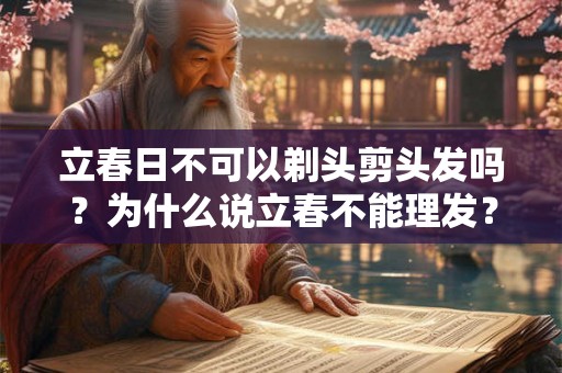 立春日不可以剃头剪头发吗？为什么说立春不能理发？