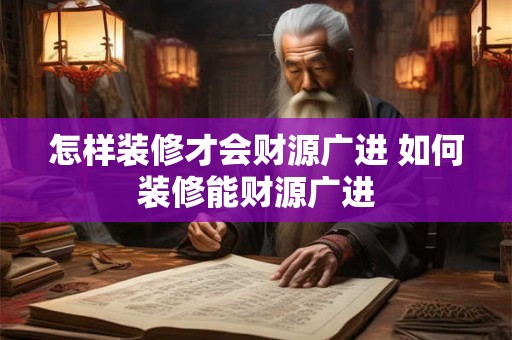 怎样装修才会财源广进 如何装修能财源广进 怎样装修才会财源广进 如何装修能财源广进