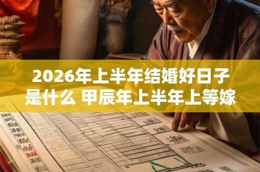 2026年上半年结婚好日子是什么 甲辰年上半年上等嫁娶日
