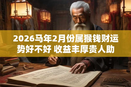 2026马年2月份属猴钱财运势好不好 收益丰厚贵人助