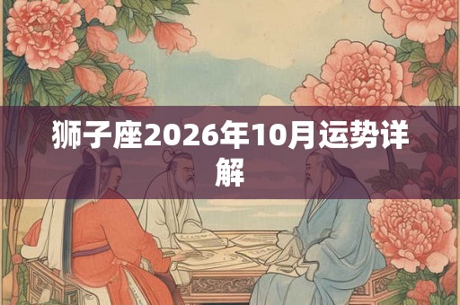 狮子座2026年10月运势详解 狮子座2026年10月运势详解