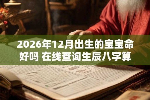 2026年12月出生的宝宝命好吗 在线查询生辰八字算命