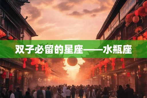 双子必留的星座——水瓶座