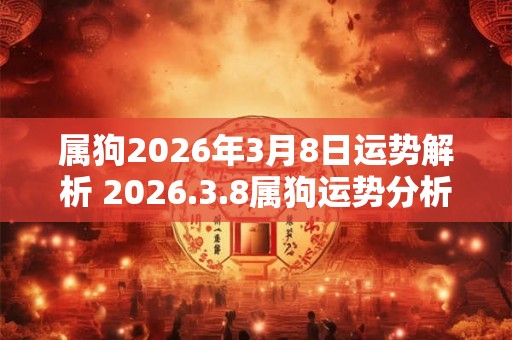 属狗2026年3月8日运势解析 2026.3.8属狗运势分析