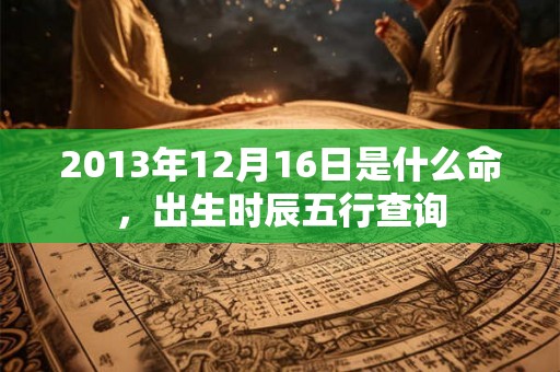 2013年12月16日是什么命，出生时辰五行查询