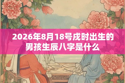 2026年8月18号戌时出生的男孩生辰八字是什么
