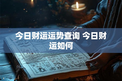 今日财运运势查询 今日财运如何 今日财运运势查询 今日财运如何