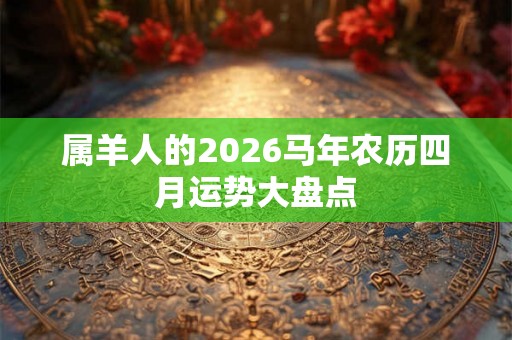 属羊人的2026马年农历四月运势大盘点