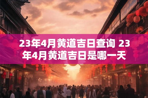 23年4月黄道吉日查询 23年4月黄道吉日是哪一天
