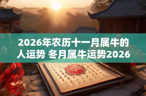 2026年农历十一月属牛的人运势 冬月属牛运势2026年