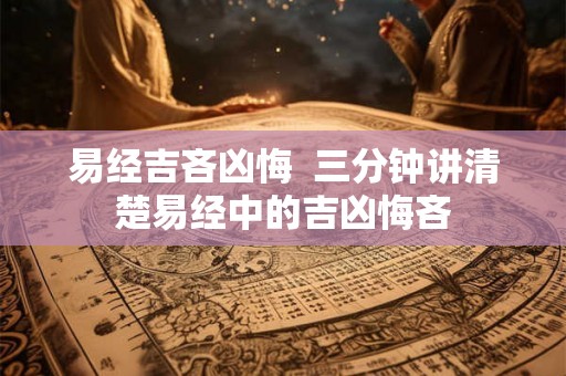 易经吉吝凶悔  三分钟讲清楚易经中的吉凶悔吝
