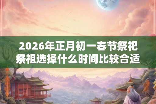 2026年正月初一春节祭祀祭祖选择什么时间比较合适？