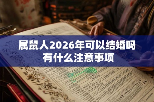 属鼠人2026年可以结婚吗 有什么注意事项 属鼠人2026年可以结婚吗 有什么注意事项