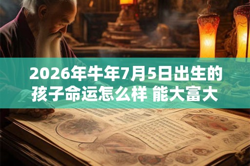 2026年牛年7月5日出生的孩子命运怎么样 能大富大贵不