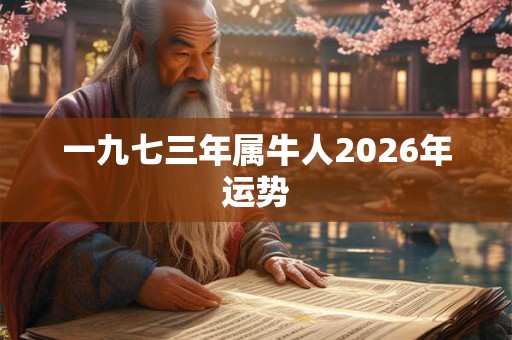 一九七三年属牛人2026年运势