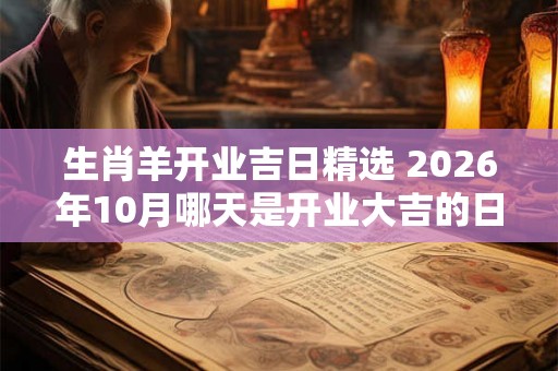 生肖羊开业吉日精选 2026年10月哪天是开业大吉的日子