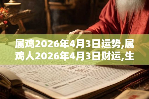 属鸡2026年4月3日运势,属鸡人2026年4月3日财运,生肖鸡2026年4月3日运势