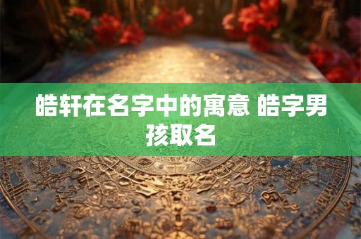皓轩在名字中的寓意 皓字男孩取名