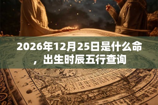 2026年12月25日是什么命,出生时辰五行查询 2026年12月25日是什么命,出生时辰五行查询