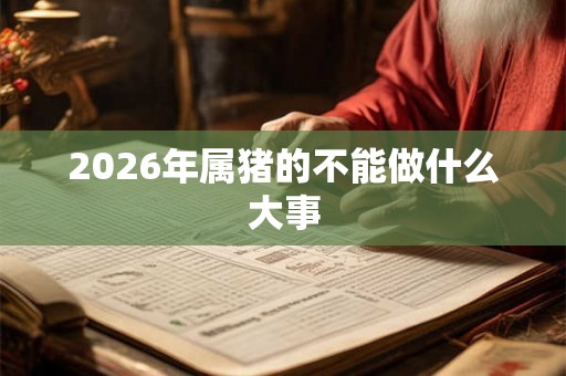2026年属猪的不能做什么大事