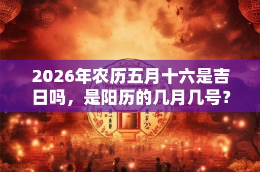 2026年农历五月十六是吉日吗,是阳历的几月几号? 2026年农历五月十六是吉日吗,是阳历的几月几号?