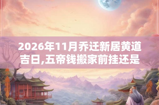 2026年11月乔迁新居黄道吉日,五帝钱搬家前挂还是搬家后挂