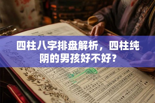 四柱八字排盘解析，四柱纯阴的男孩好不好？