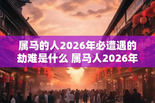 属马的人2026年必遭遇的劫难是什么 属马人2026年财神方位 属马的人2026年必遭遇的劫难是什么 属马人2026年财神方位