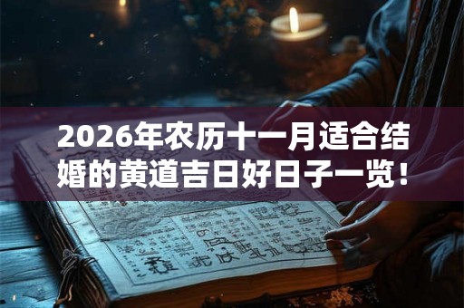 2026年农历十一月适合结婚的黄道吉日好日子一览！