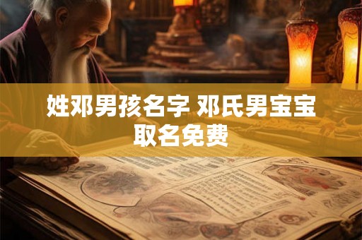 姓邓男孩名字 邓氏男宝宝取名免费