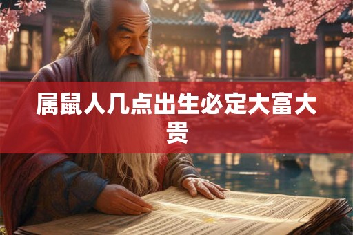 属鼠人几点出生必定大富大贵