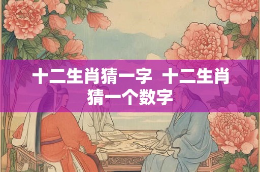 十二生肖猜一字 十二生肖猜一个数字 十二生肖猜一字 十二生肖猜一个数字