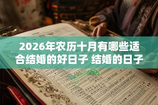 2026年农历十月有哪些适合结婚的好日子 结婚的日子该怎么挑选