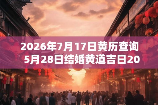 2026年7月17日黄历查询  5月28日结婚黄道吉日2026年
