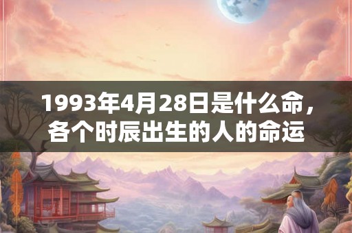 1993年4月28日是什么命,各个时辰出生的人的命运 1993年4月28日是什么命,各个时辰出生的人的命运