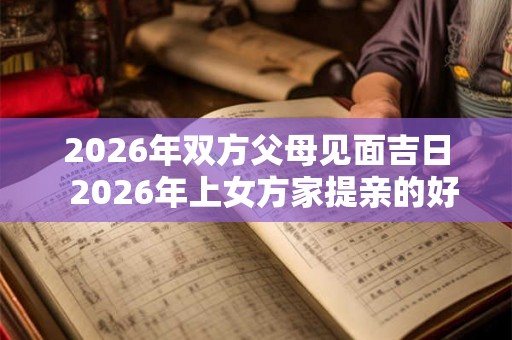 2026年双方父母见面吉日  2026年上女方家提亲的好日子