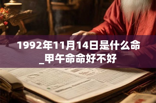 1992年11月14日是什么命_甲午命命好不好