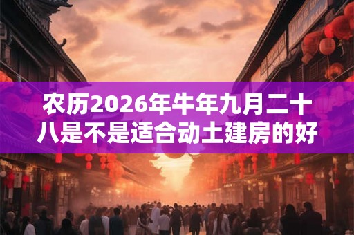 农历2026年牛年九月二十八是不是适合动土建房的好日子？