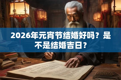 2026年元宵节结婚好吗？是不是结婚吉日？