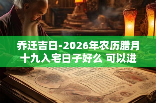 乔迁吉日-2026年农历腊月十九入宅日子好么 可以进新房吗 乔迁吉日-2026年农历腊月十九入宅日子好么 可以进新房吗