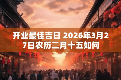 开业最佳吉日 2026年3月27日农历二月十五如何