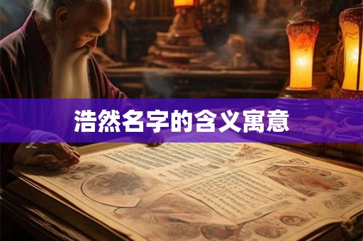 浩然名字的含义寓意