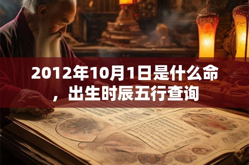 2012年10月1日是什么命，出生时辰五行查询