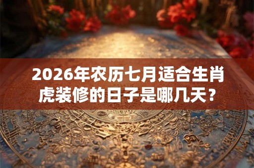 2026年农历七月适合生肖虎装修的日子是哪几天？