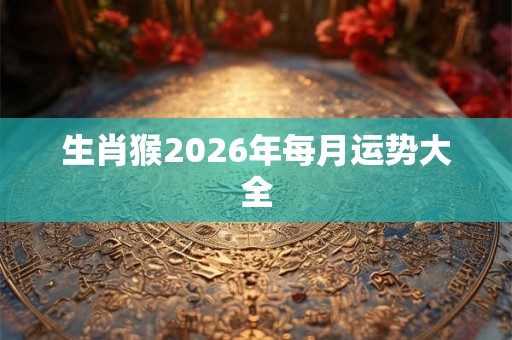 生肖猴2026年每月运势大全