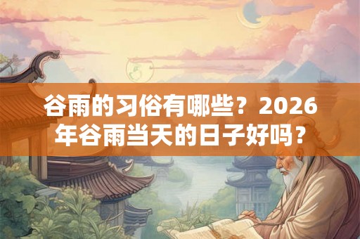 谷雨的习俗有哪些？2026年谷雨当天的日子好吗？
