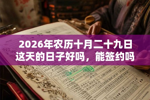 2026年农历十月二十九日这天的日子好吗，能签约吗？