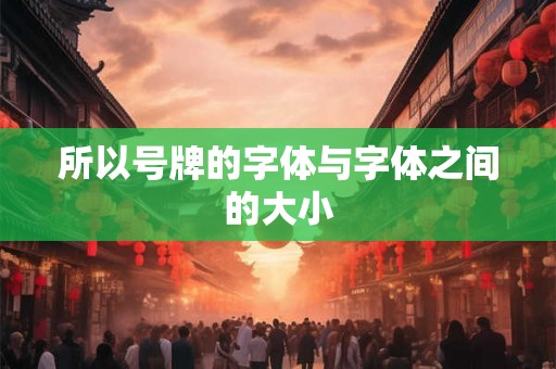 所以号牌的字体与字体之间的大小 所以号牌的字体与字体之间的大小