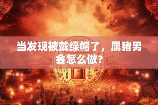 当发现被戴绿帽了，属猪男会怎么做？